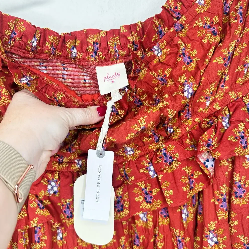 NWT Anthropologie Plenty Tracy Reese Empire Strapless Smocked Midi Dress Large - Picture 7 of 15